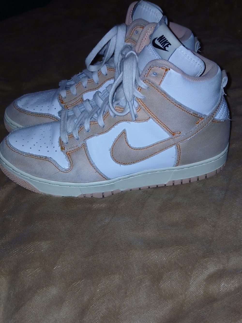 Nike Women’s High-Top Sneakers in White and Beige